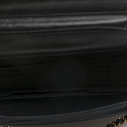 Chanel Lambskin Quilted Wallet On Chain WOC Black Gold 6 of 11