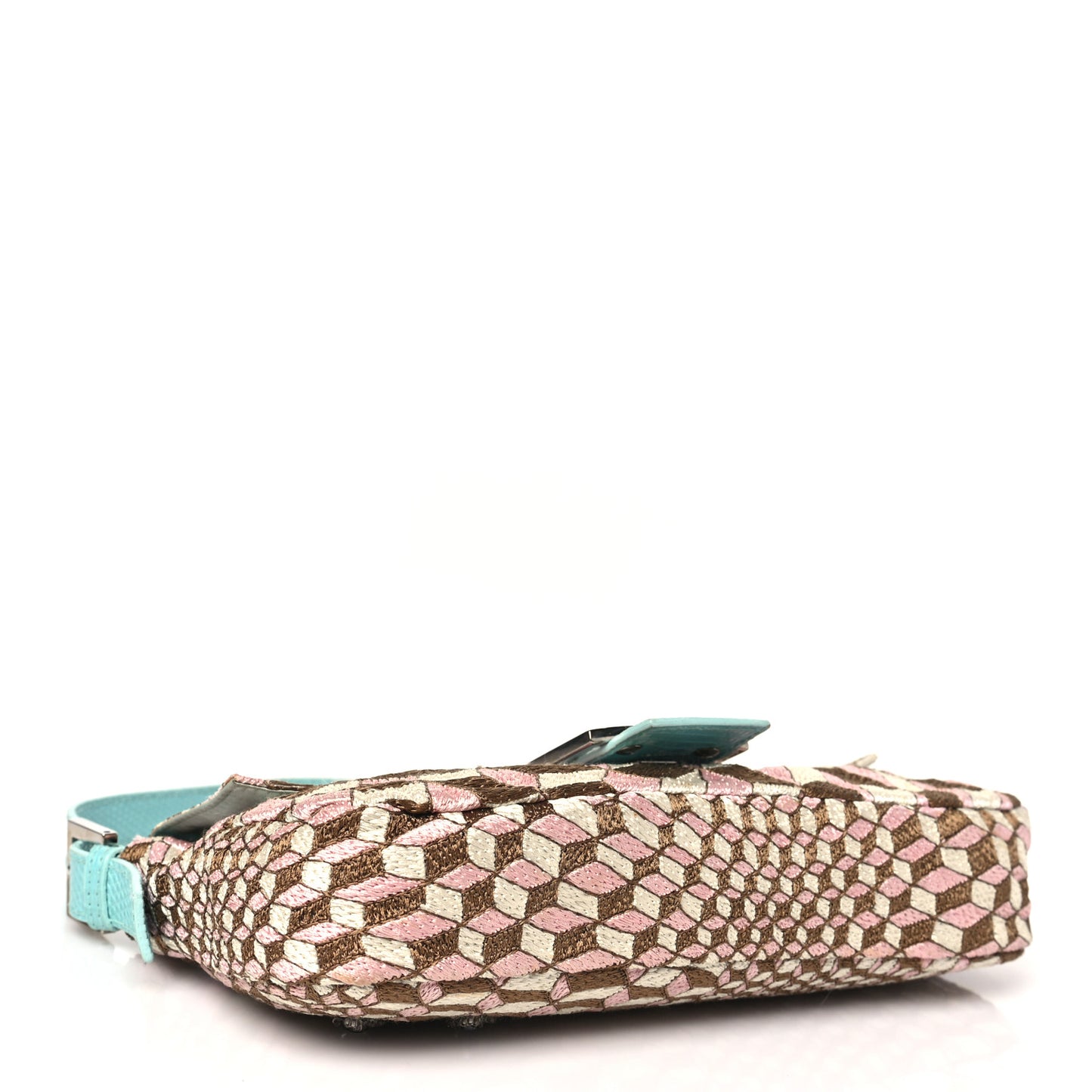 Fabric Lizard Crystal Embroidered Baguette Celeste