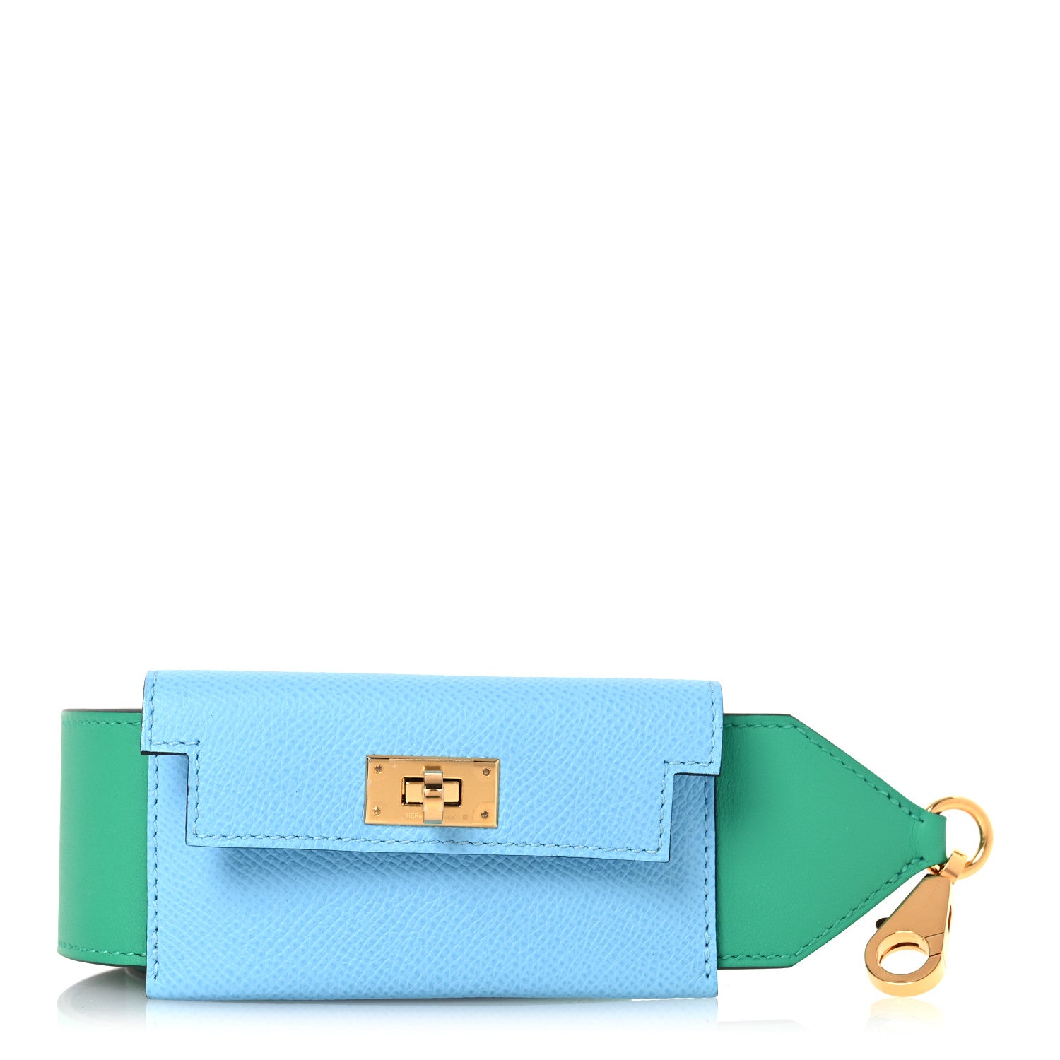 Hermes Swift Epsom Pocket Kelly Shoulder Strap Vert Vertigo Celeste 1 of 6
