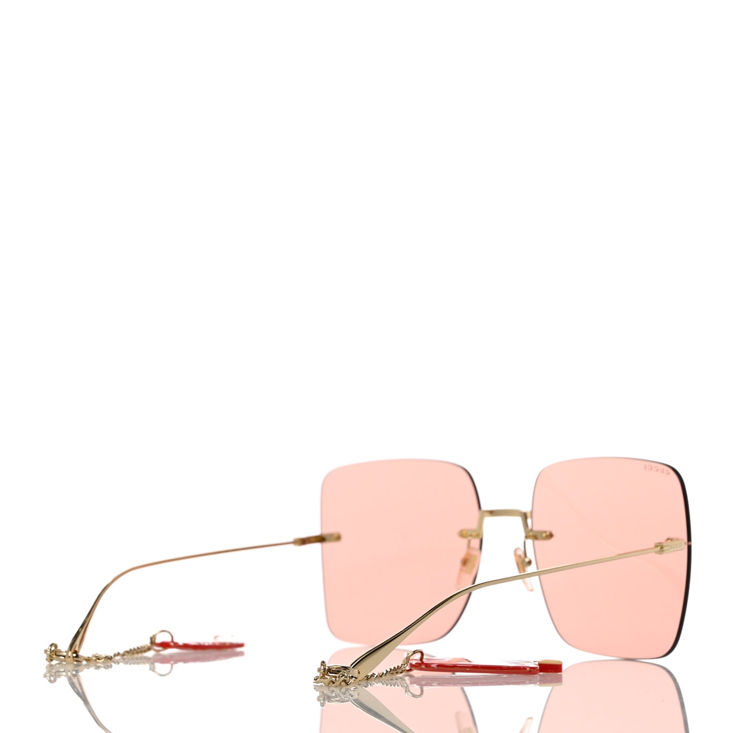 Acetate Detachable Charm Square Frame Sunglasses GG1147S Pink