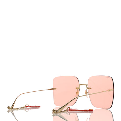 Gucci Acetate Detachable Charm Square Frame Sunglasses GG1147S Pink 5 of 11