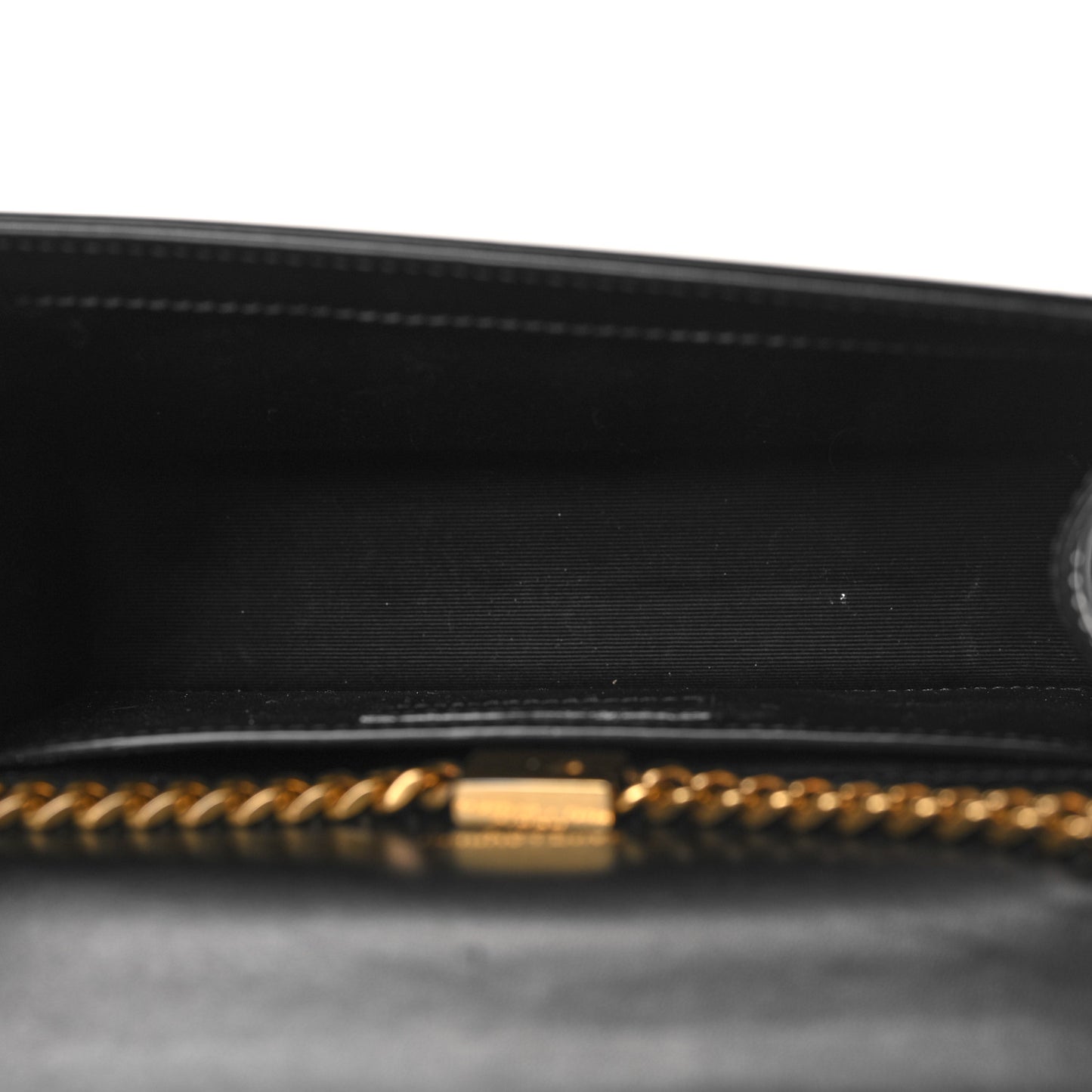 Nappa Patent Calfskin Two-Toned Small Monogram Kate Satchel Alabastro Black