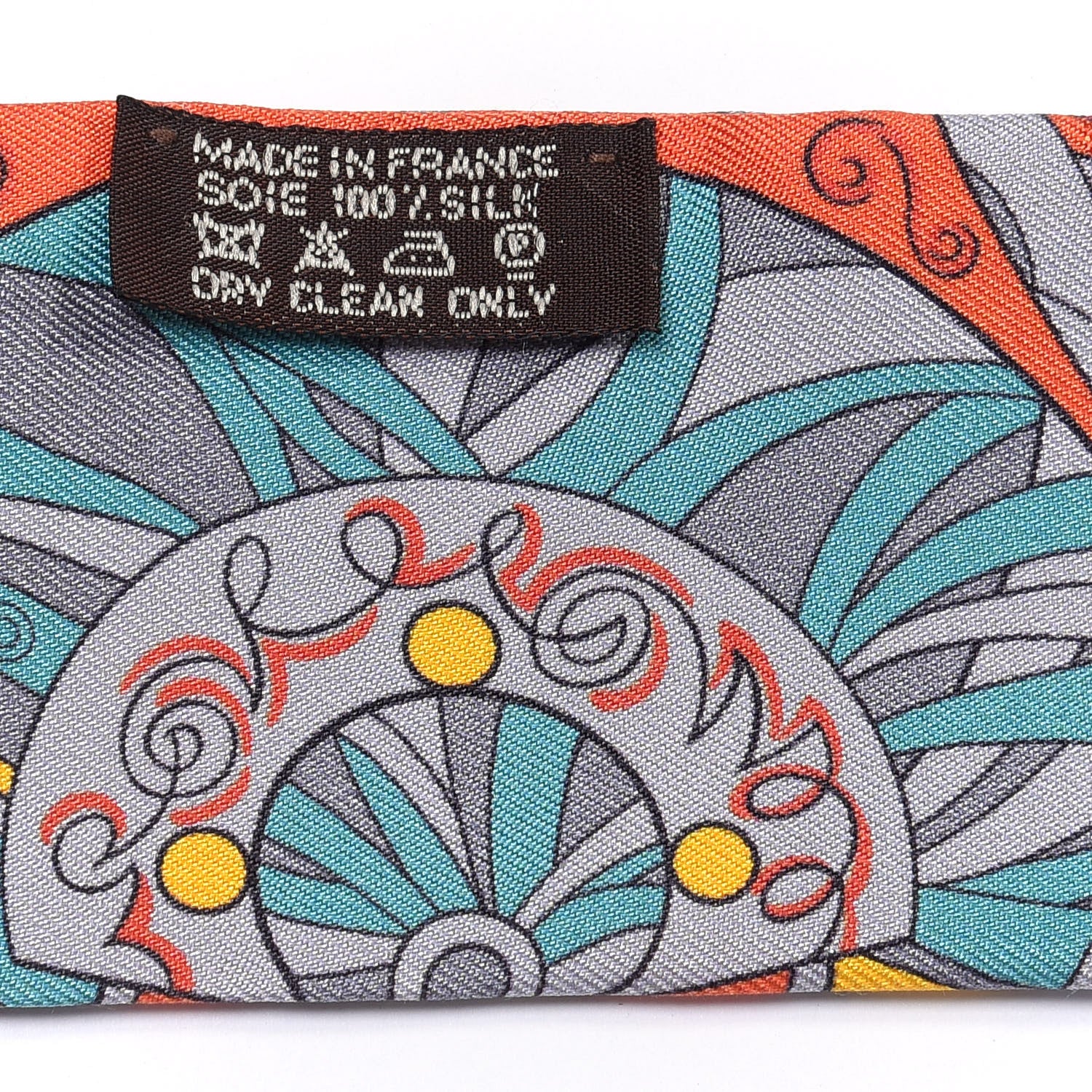 Hermes Silk L'Ivresse De L'Infini Twilly Gris Orange Canard 3 of 5