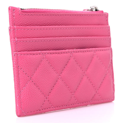 Chanel Caviar Quilted CC Zip Card Holder Dark Pink 3 of 11