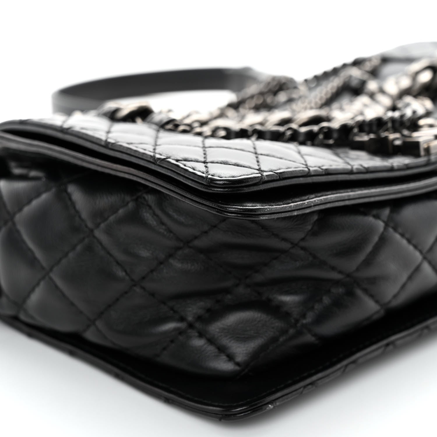 Chanel Calfskin Enchained Medium Boy Flap Black 9 of 10