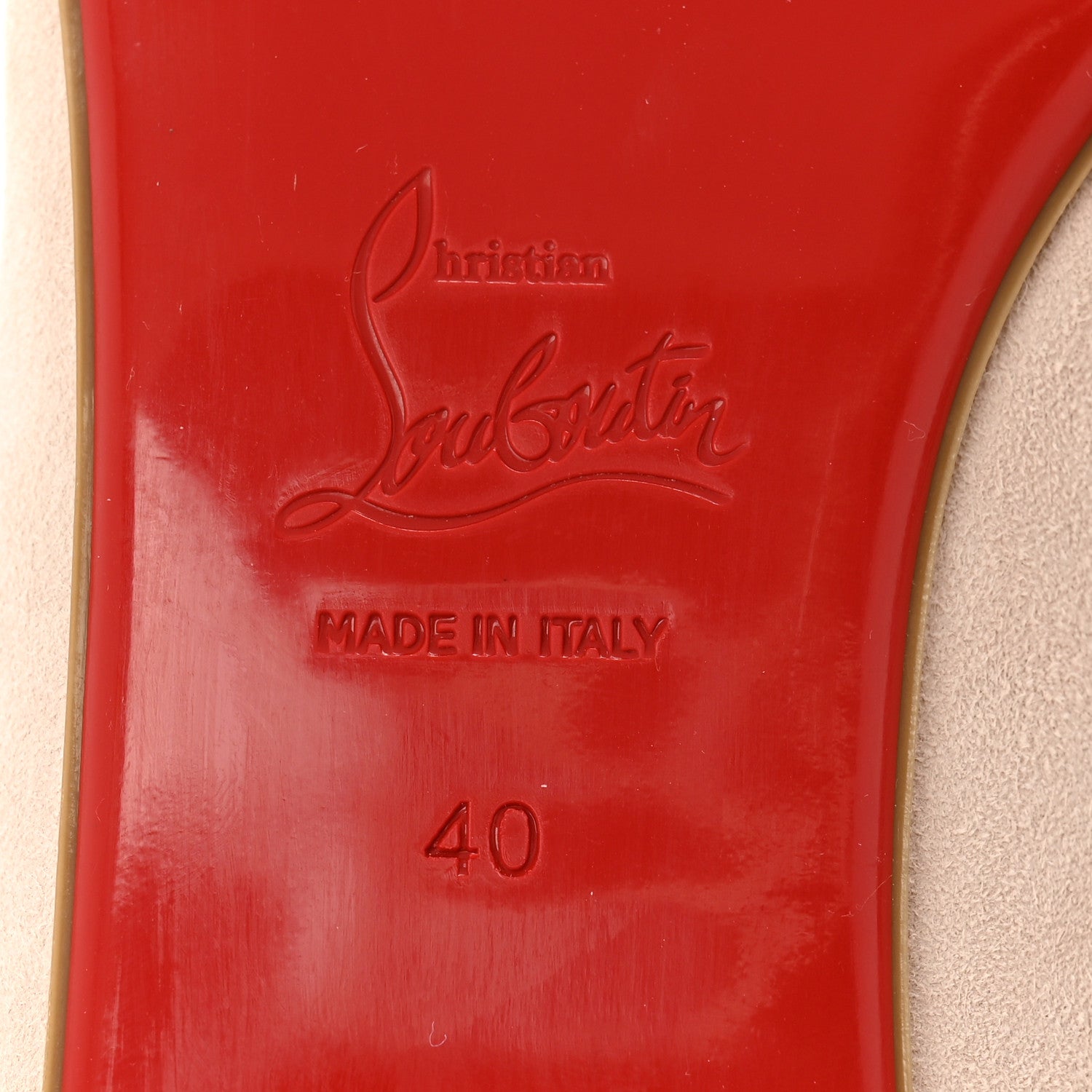 Christian Louboutin Nappa Suede Spikes Duvettina Ballerina Flats 40 Leche 8 of 9