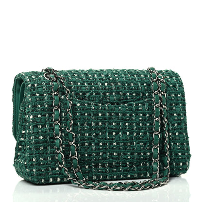 Chanel Tweed Quilted Medium Double Flap Green 2 of 4