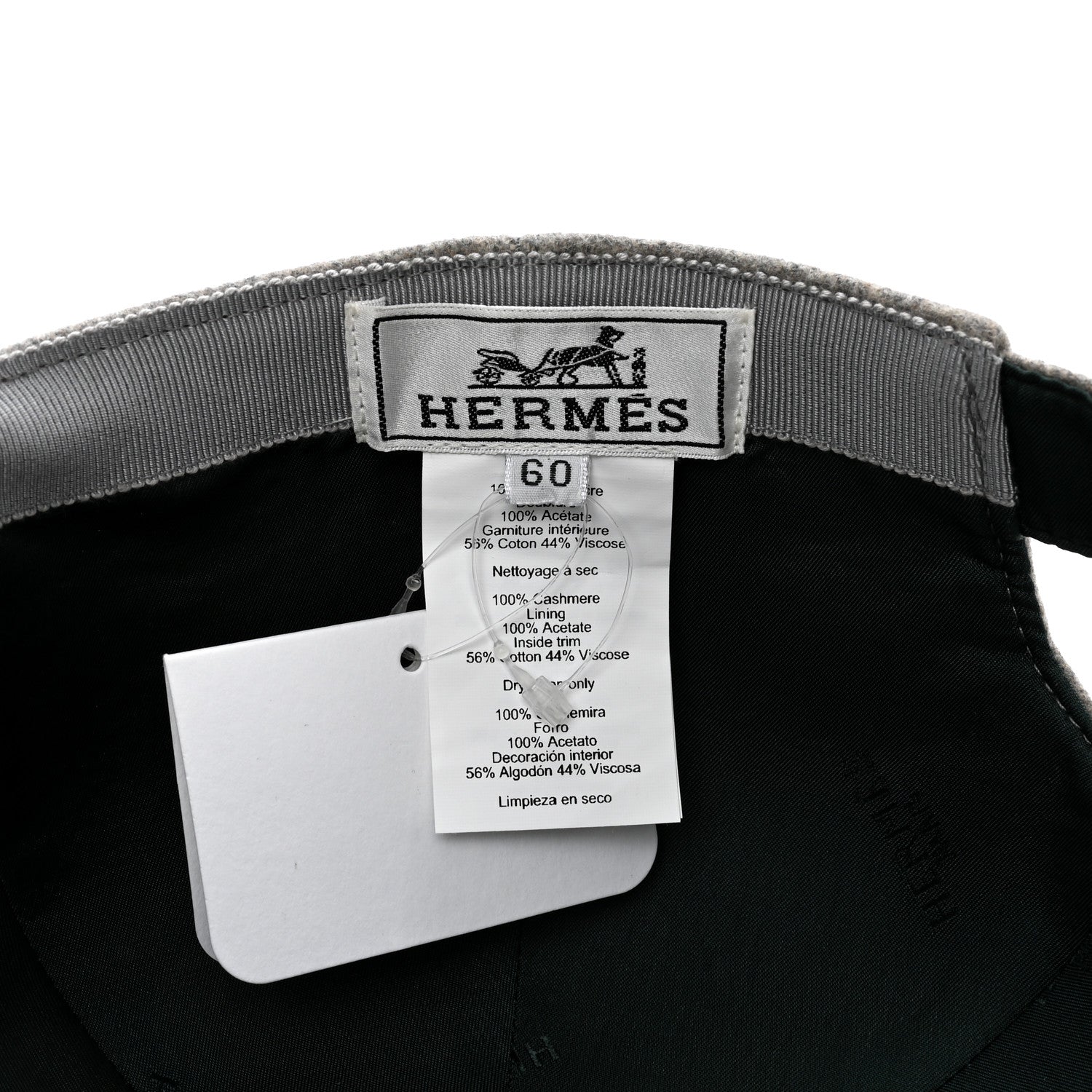 Hermes Deperlante Cashmere Texas Brode Hat 60 Corde 8 of 8