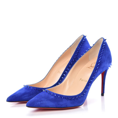 Christian Louboutin Veau Velours Anjalina 85 Pumps 36 Azulejo 3 of 8