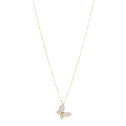 Roberto Coin 18K Yellow Gold Diamond Princess Butterfly Pendant Necklace 1 of 4