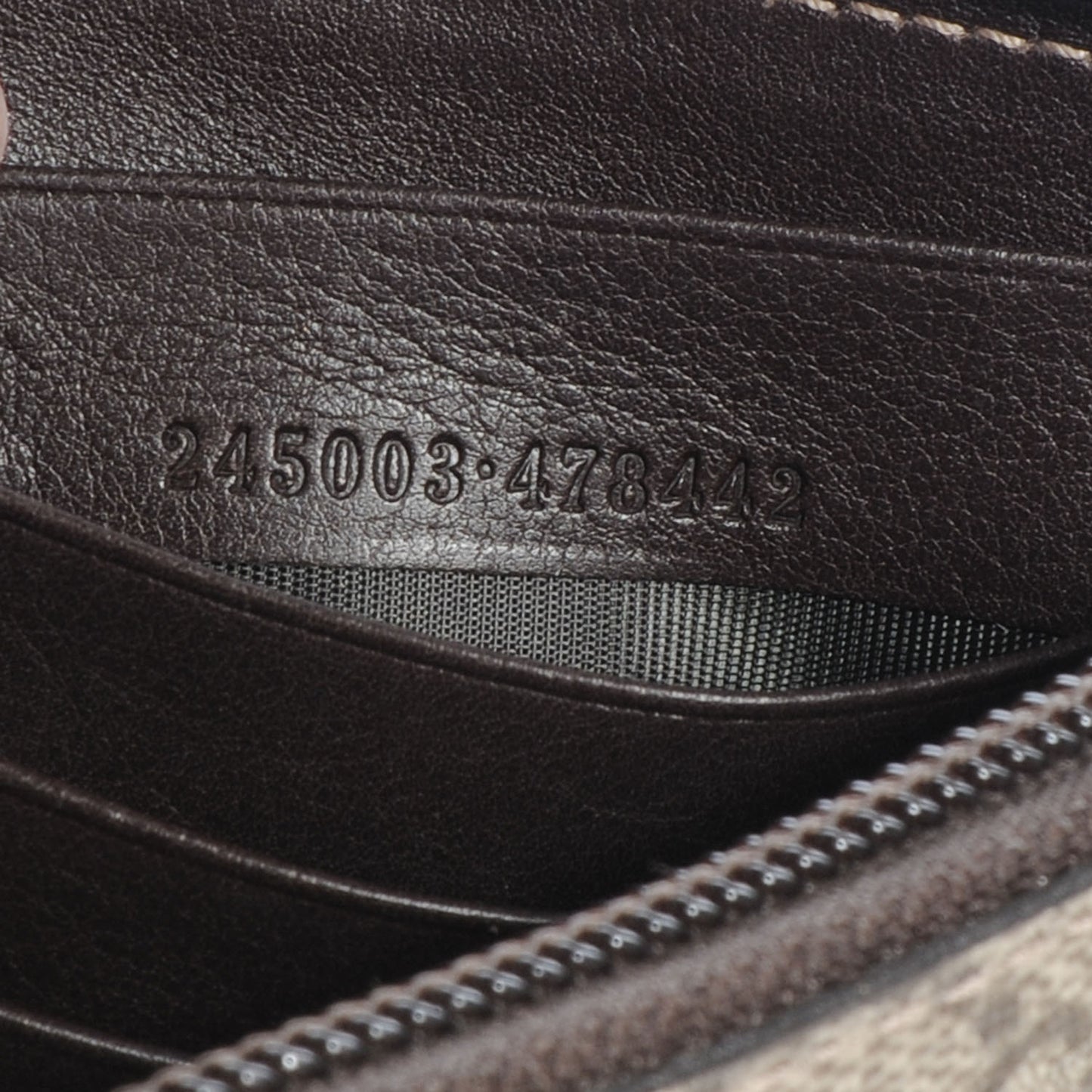 Wallet GG Monogram Zip Around Canvas Brown