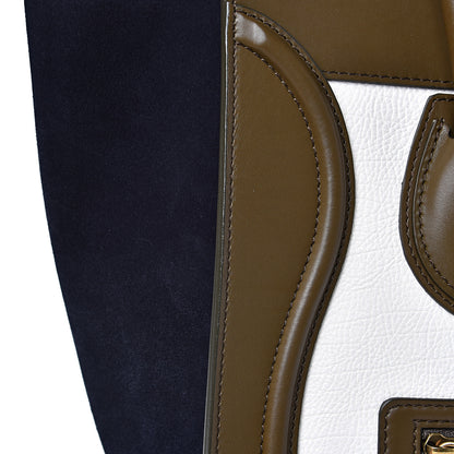 Celine Textured Calfskin Suede Tri-color Mini Luggage Cream 18 of 20