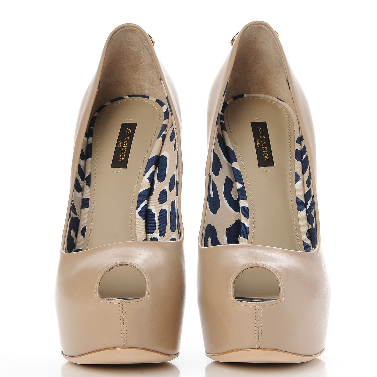 Smooth Calfskin Oh Really Peep Toe Pumps 39.5 Beige