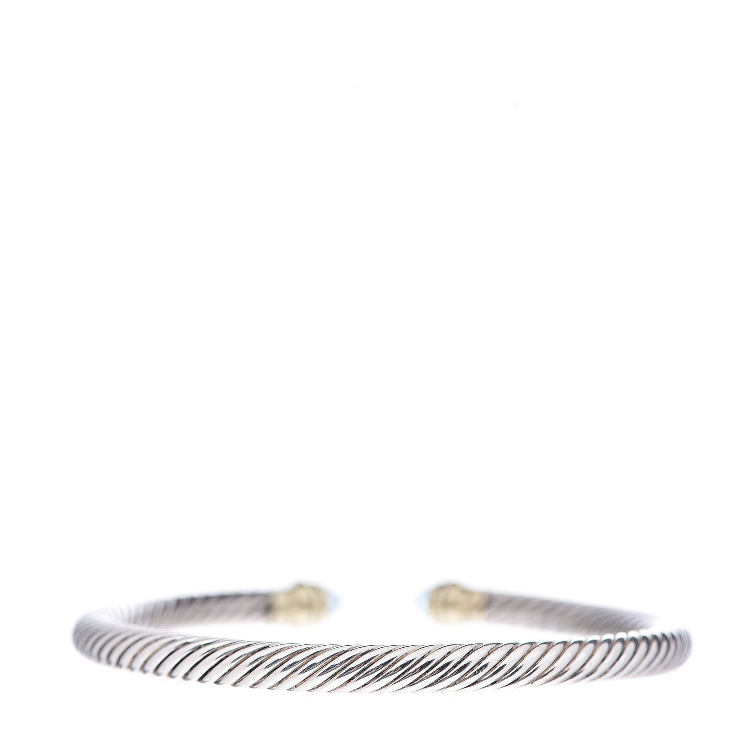 Sterling Silver 14K Yellow Gold Blue Topaz 5mm Cable Classics Petite Color Bracelet
