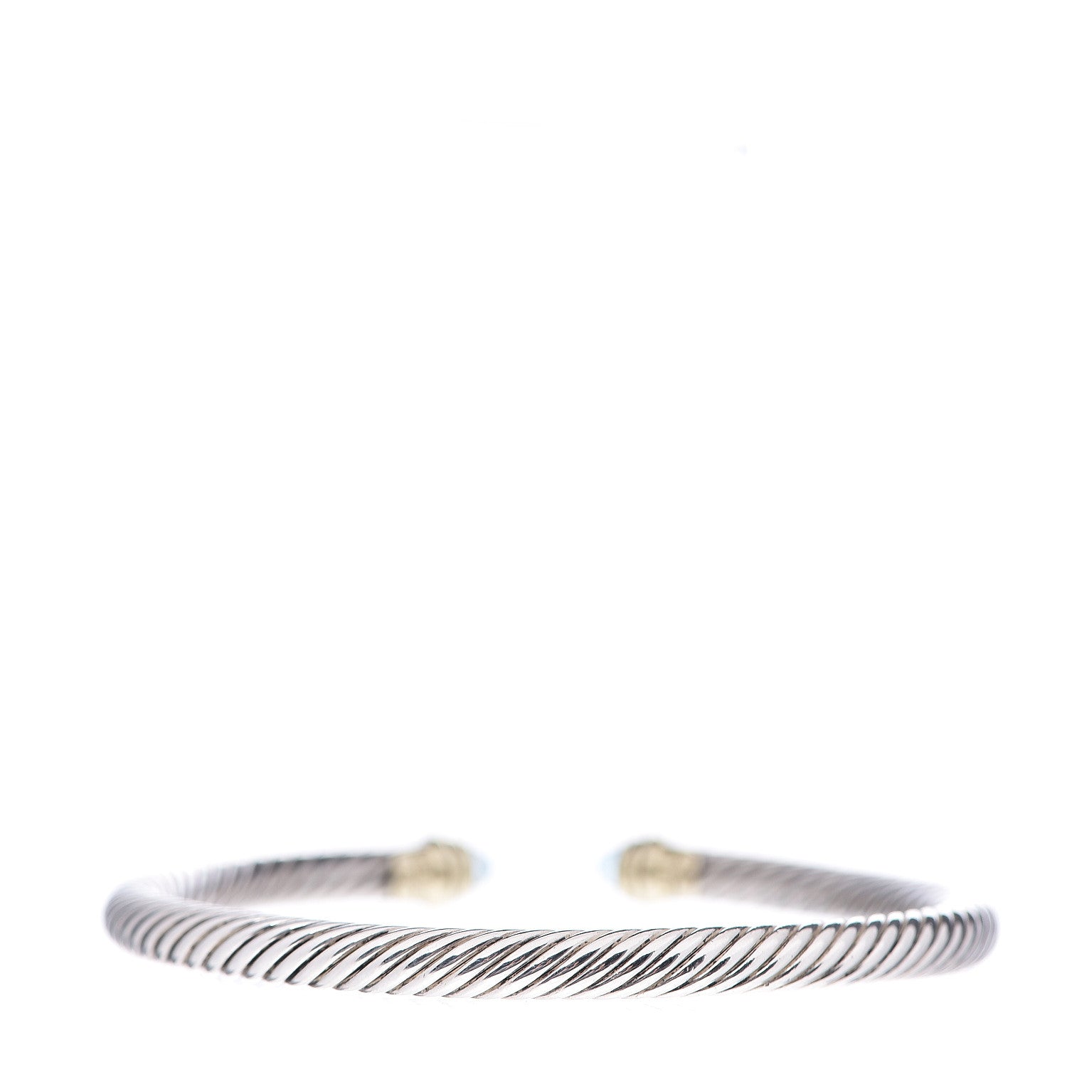 David Yurman Sterling Silver 14K Yellow Gold Blue Topaz 5mm Cable Classics Petite Color Bracelet 2 of 4