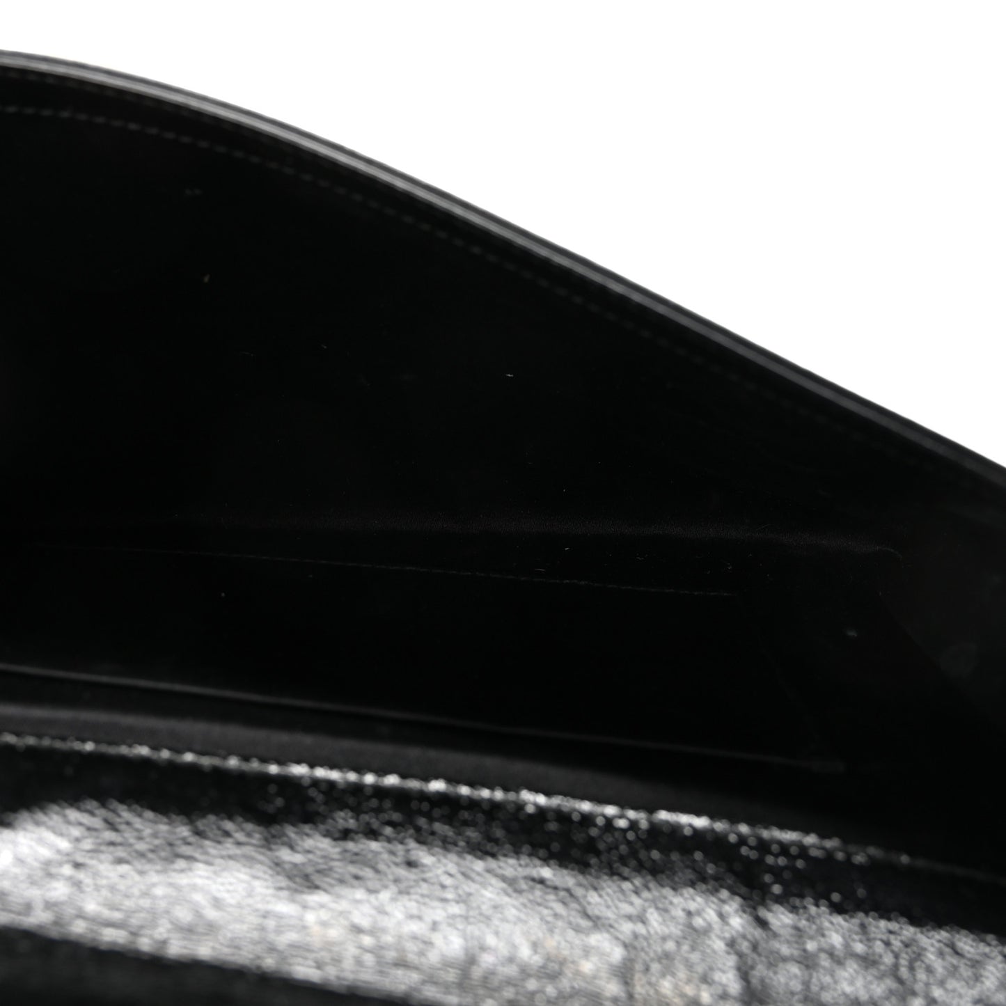 Textured Patent Monogram Large Belle De Jour Clutch Black