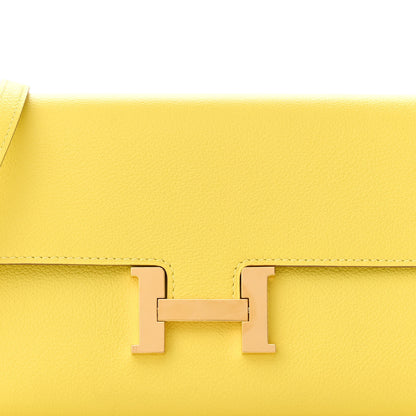 Hermes Evercolor Constance Wallet To Go Lime 8 of 11