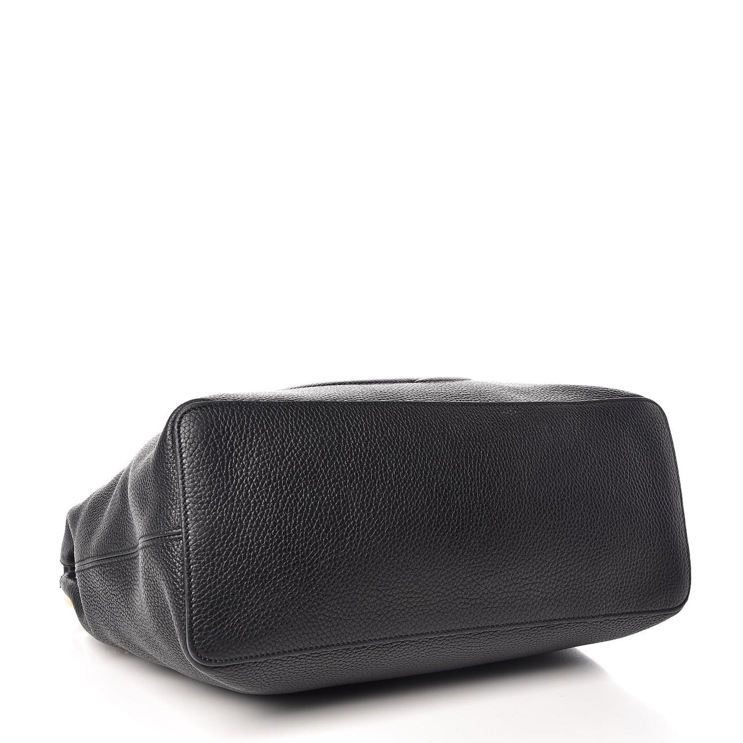 Pebbled Calfskin Large Soho Hobo Black