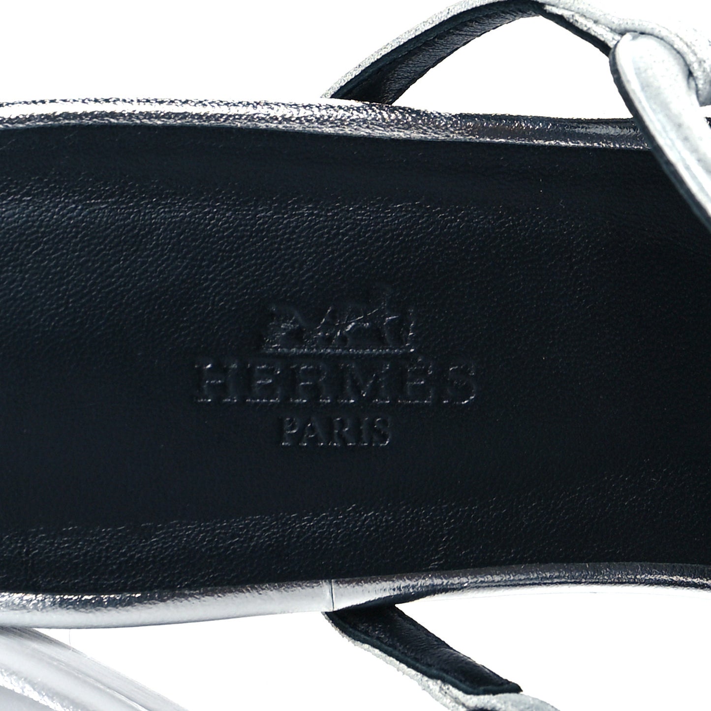 Metallic Suede Goatskin Beach Sandals 38 Silver