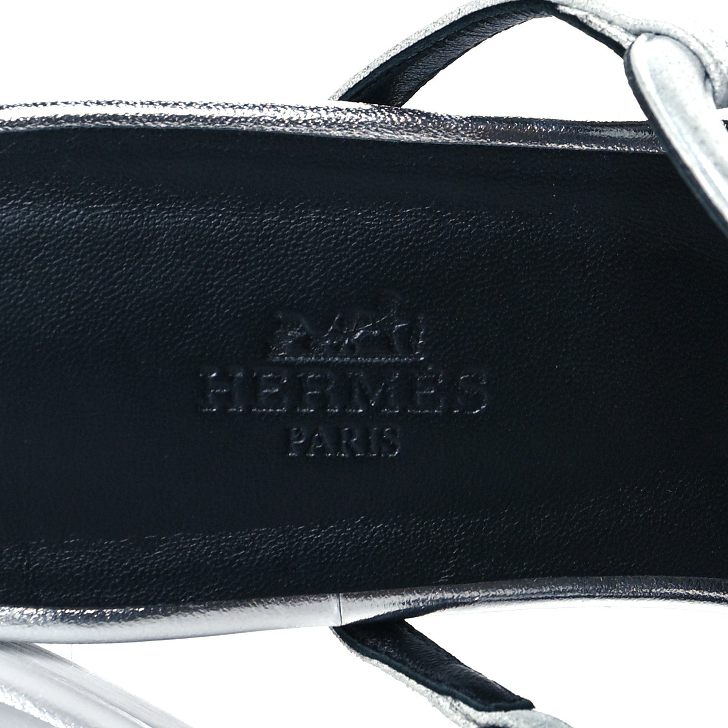 Hermes Metallic Suede Goatskin Beach Sandals 38 Silver 8 of 9