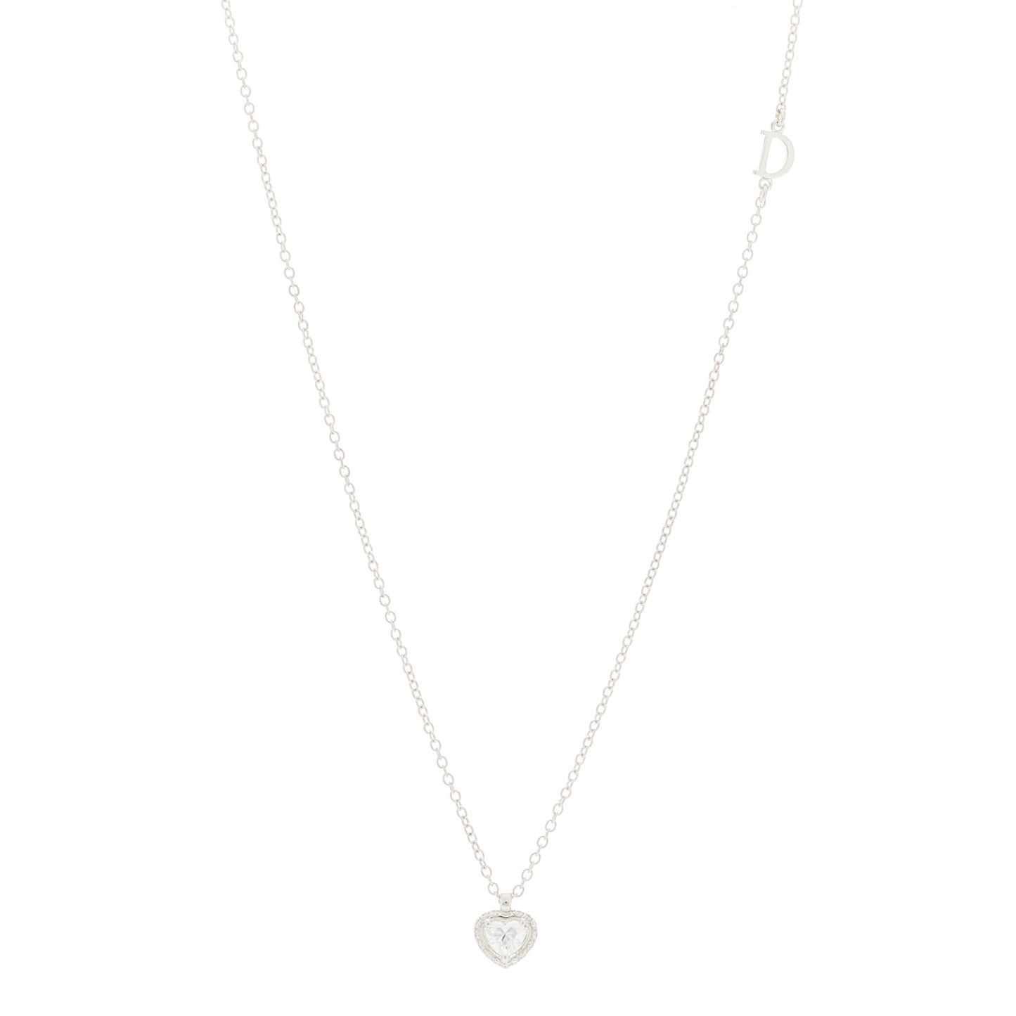 18K White Gold Diamond .38ctw Minou Heart Pendant Necklace