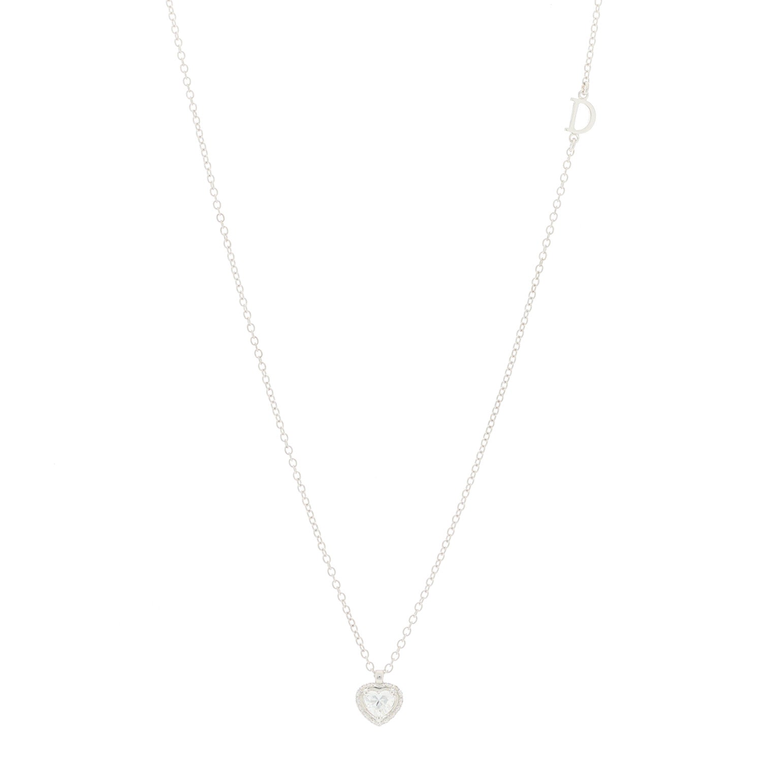 Damiani 18K White Gold Diamond .38ctw Minou Heart Pendant Necklace 1 of 6