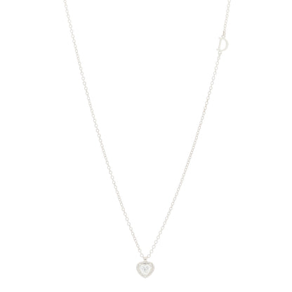 Damiani 18K White Gold Diamond .38ctw Minou Heart Pendant Necklace 1 of 6