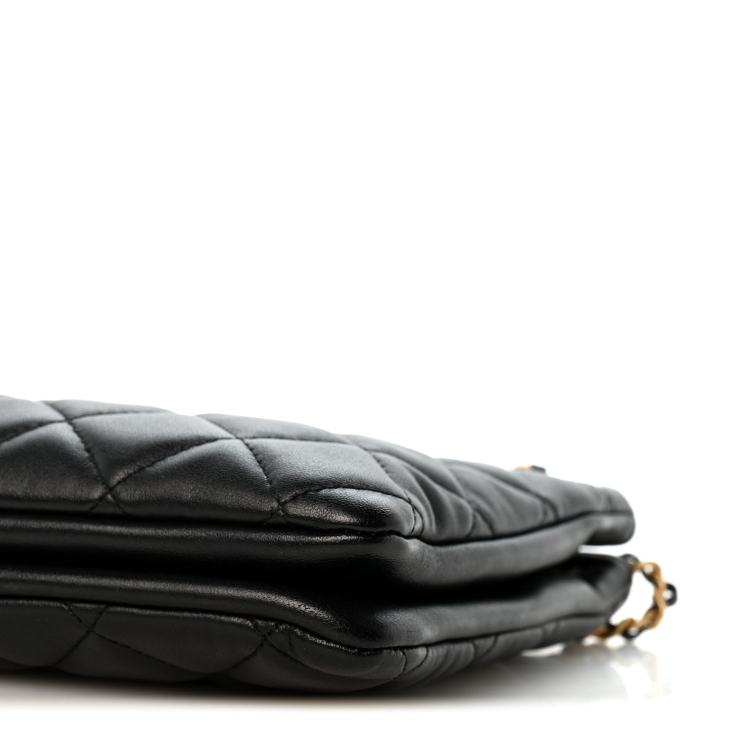 Lambskin Quilted Giant CC Shoulder Bag Black
