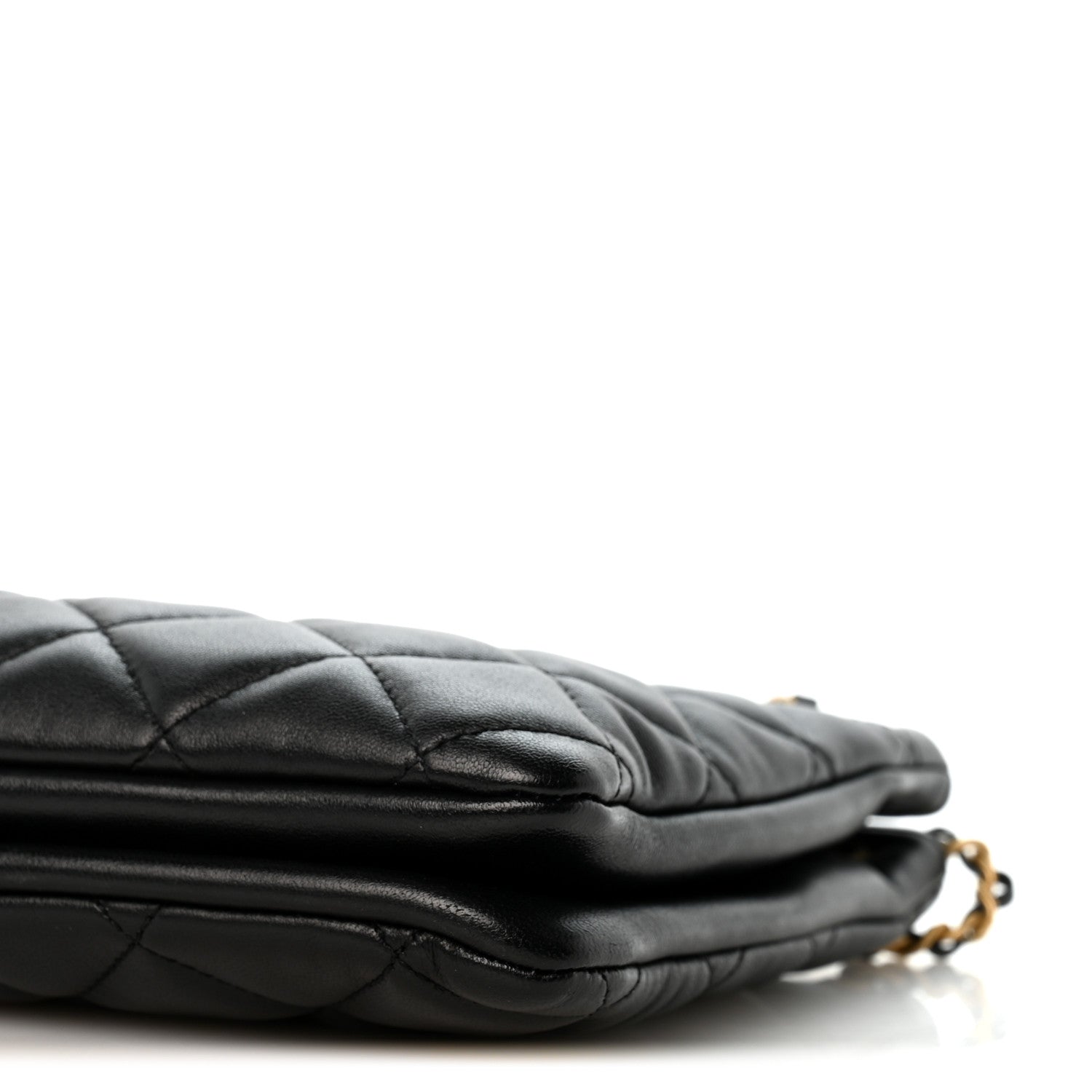 Chanel Lambskin Quilted Giant CC Shoulder Bag Black 10 of 12