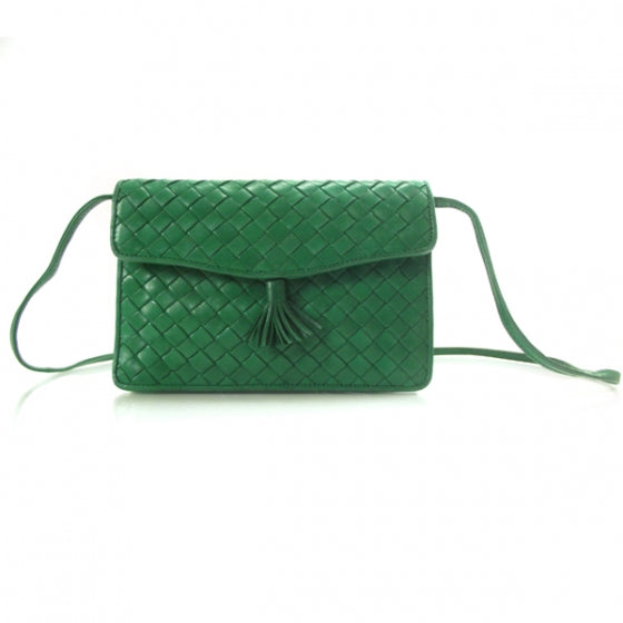 Woven Shoulder Bag Green