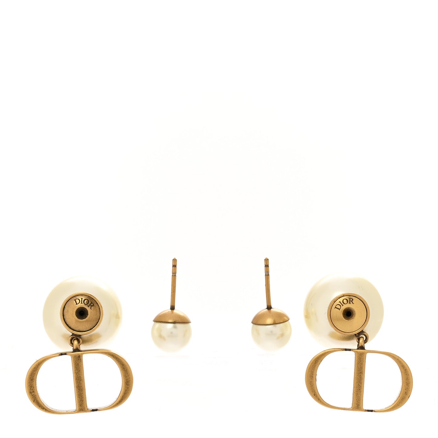 Metal Pearl Tribales Earrings Gold