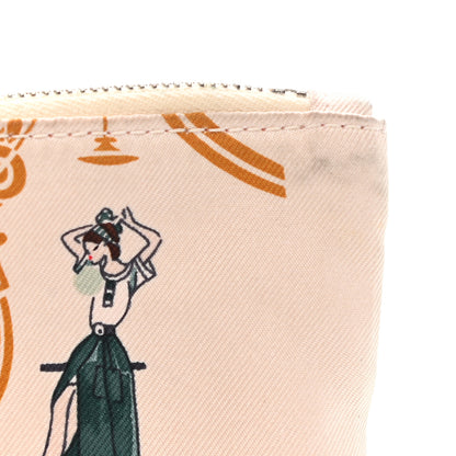 Hermes Technical Silk Ex-Libris Les Parisiennes Silky Pocket Cosmetic Case Sesame Nata Bronze 9 of 11