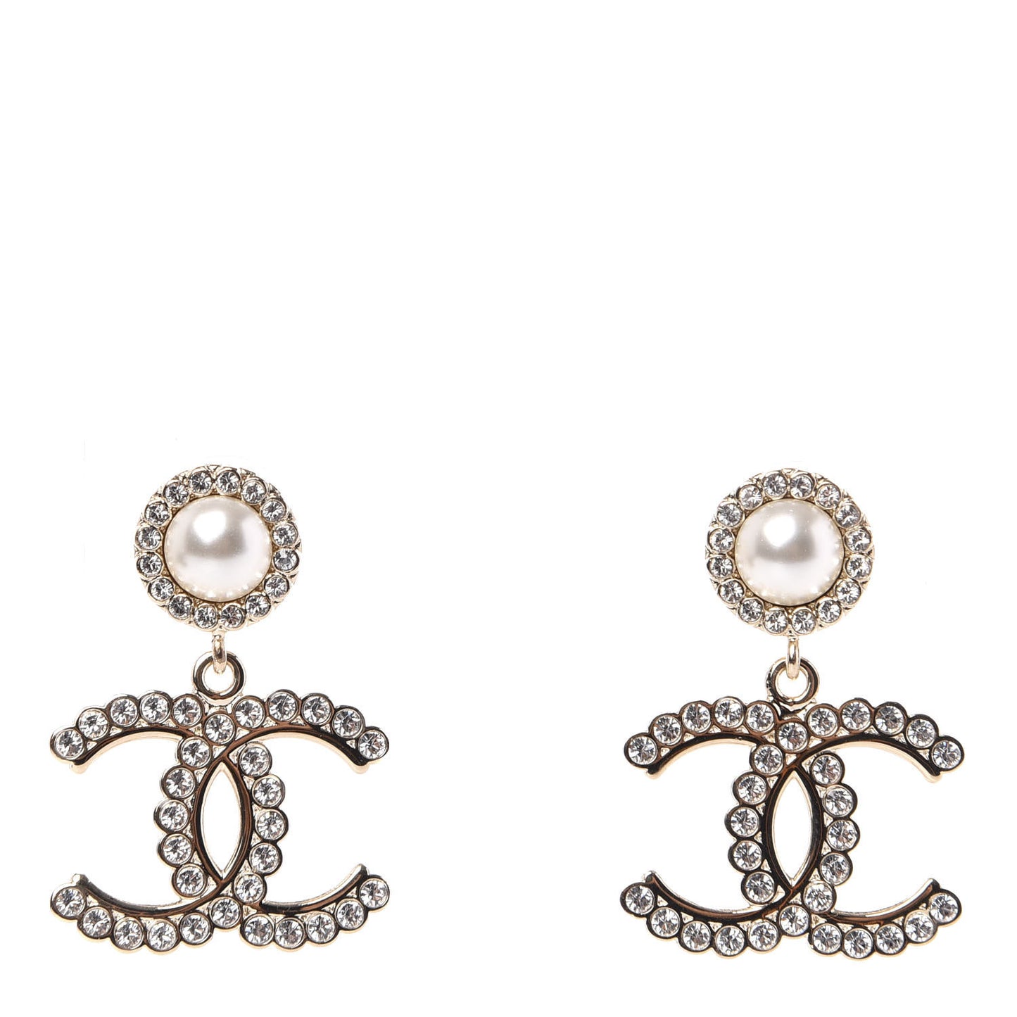 Crystal Pearl Bow-tiful CC Drop Earrings Gold