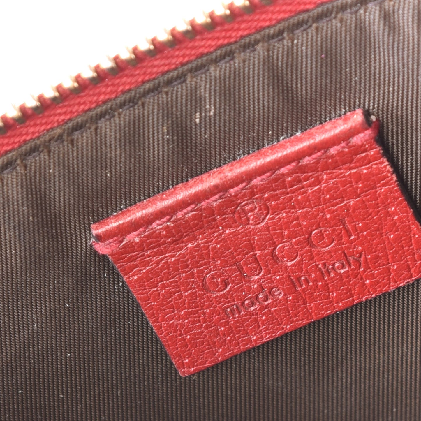 GG Supreme Monogram Tian Zip Pouch Beige Multicolor Red