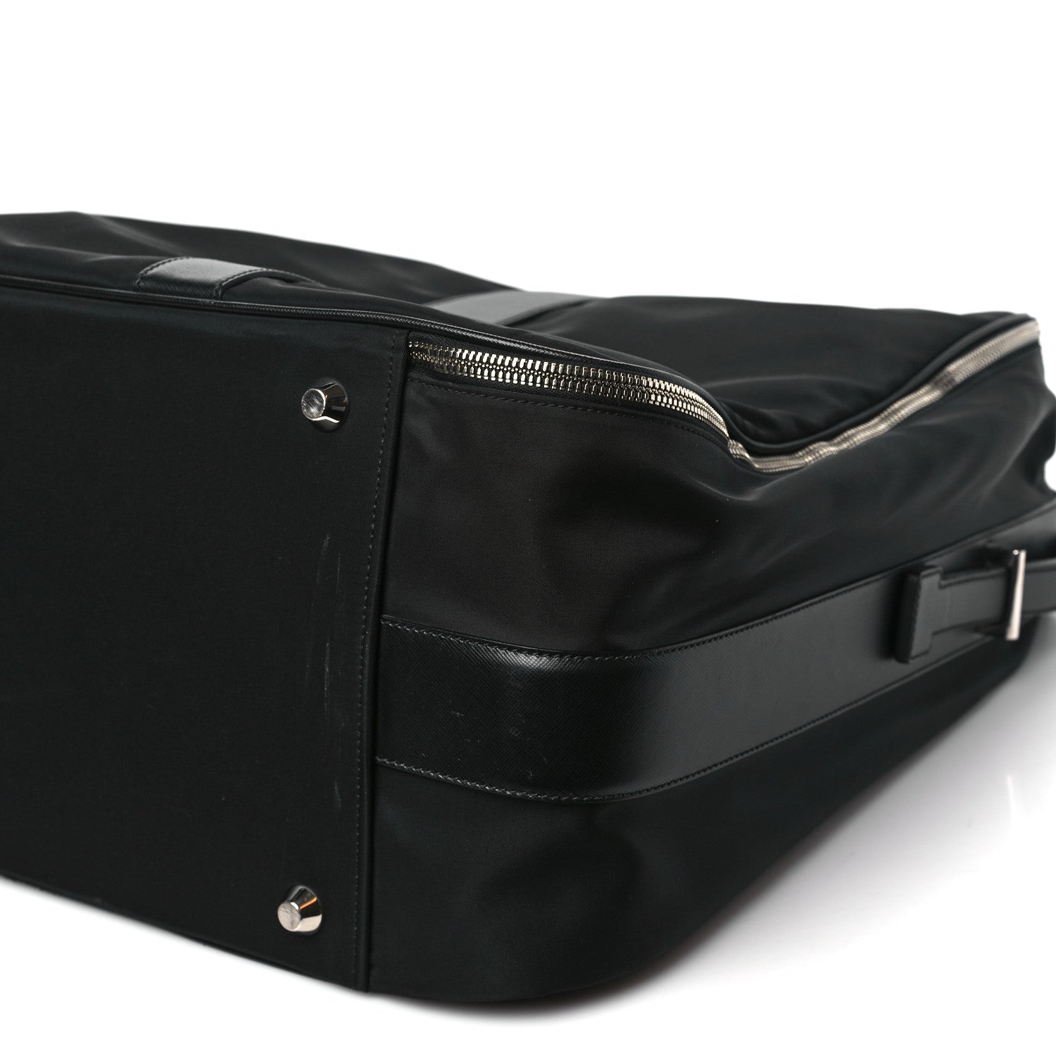 Prada Tessuto Nylon Saffiano Rolling Duffle Black 7 of 7
