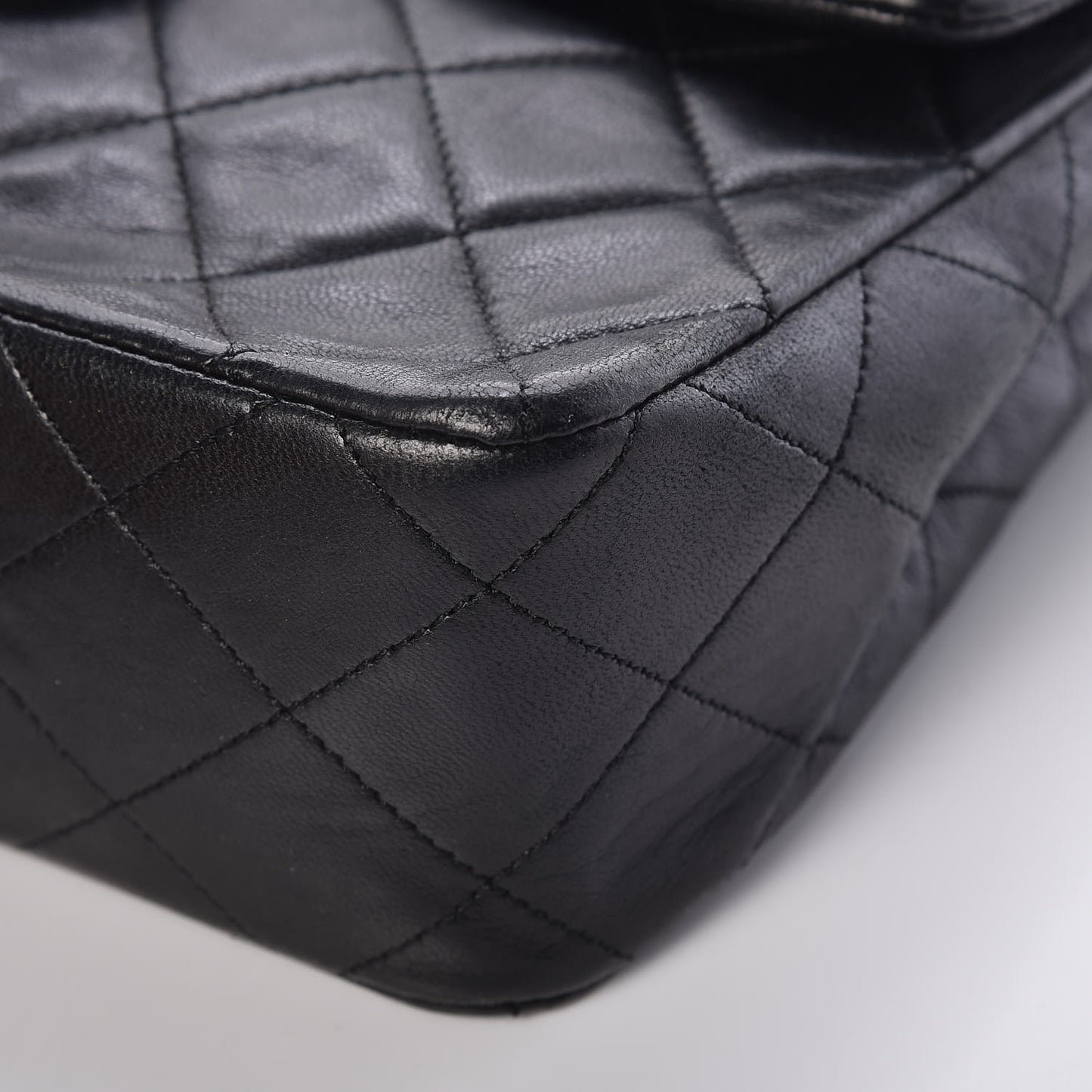 Lambskin Quilted Mini Square Flap Bag Black