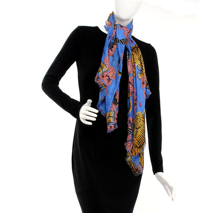 Gucci Modal Silk Bengal Square Scarf Blue 2 of 4