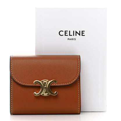 Celine Shiny Smooth Lambskin Small Triomphe Wallet Tan 8 of 8