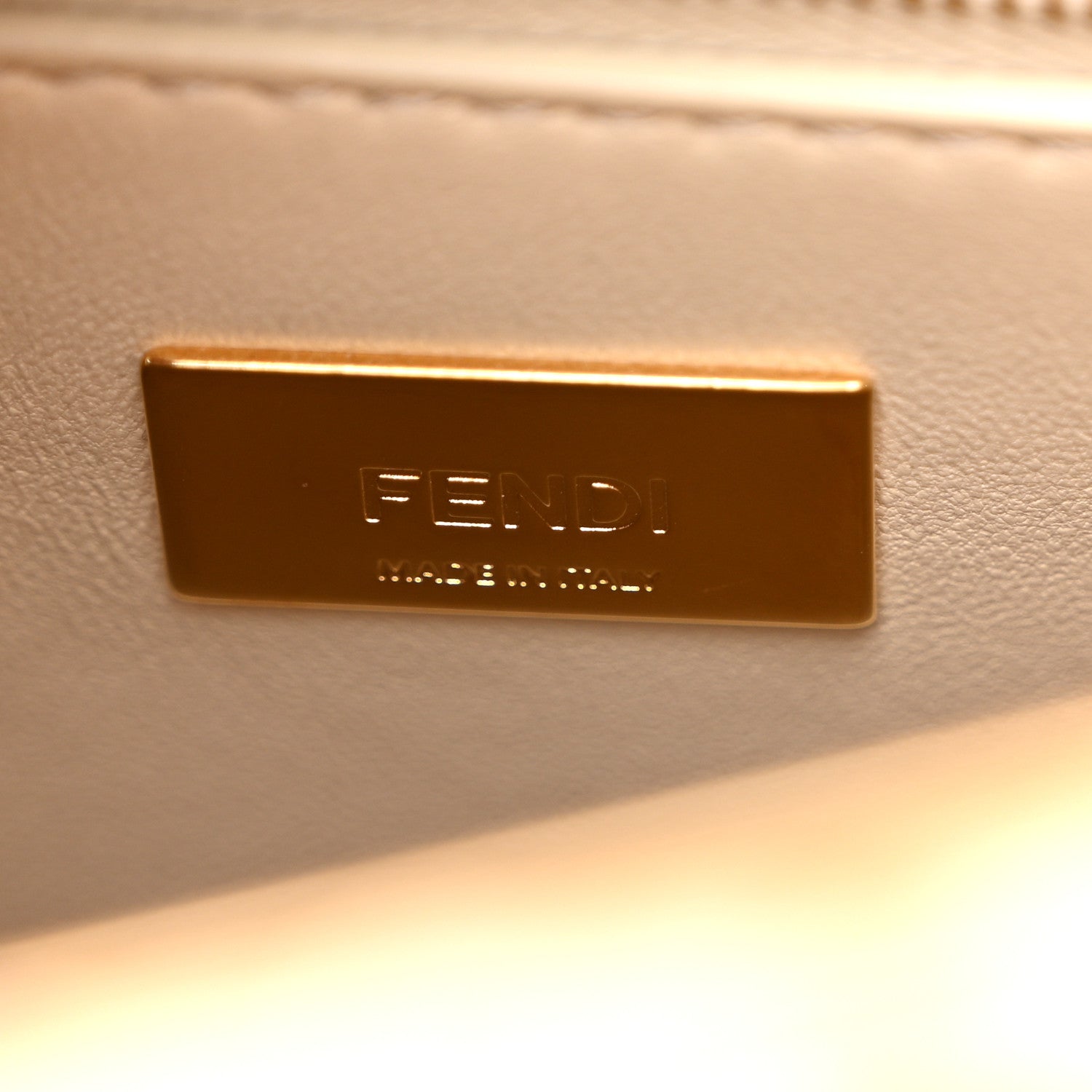 Fendi Nappa Interlace Mini Peekaboo Iconic Satchel Camelia 7 of 11