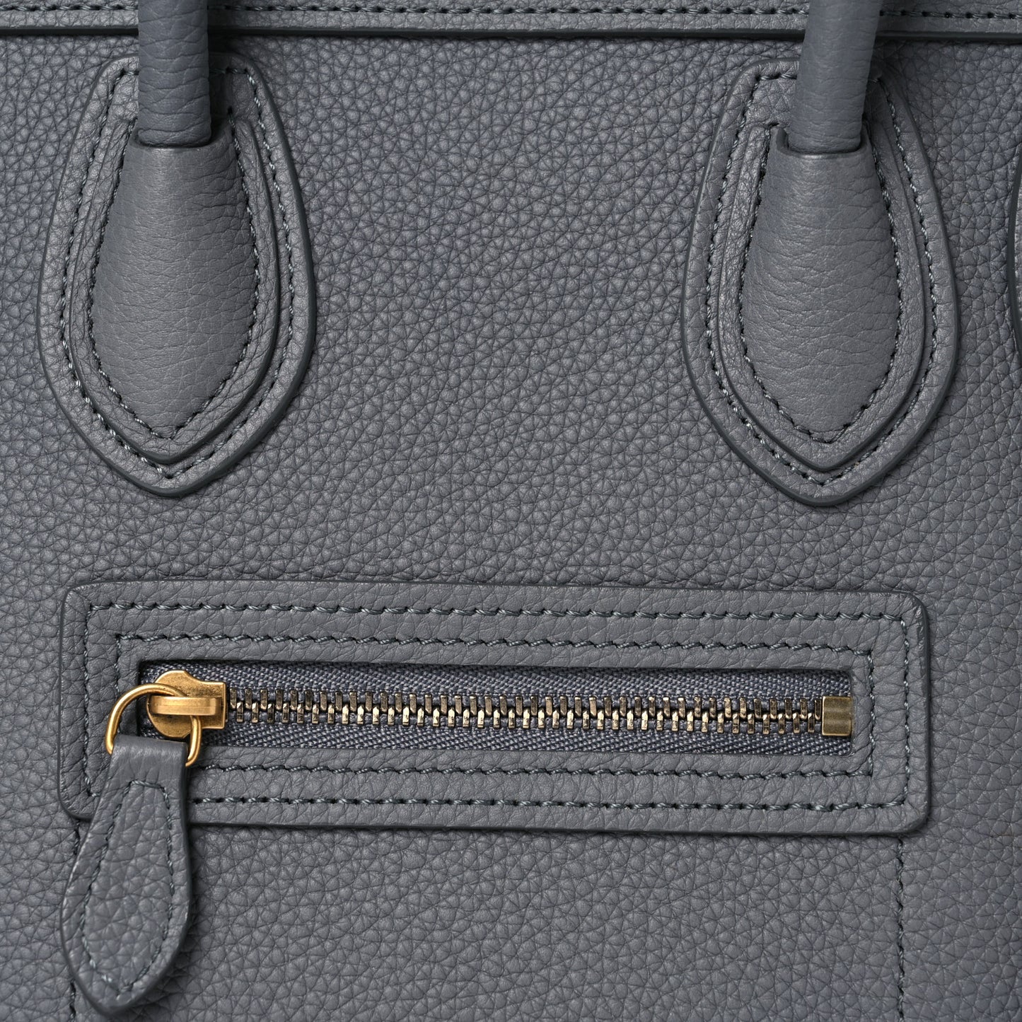Drummed Calfskin Nano Luggage Kohl