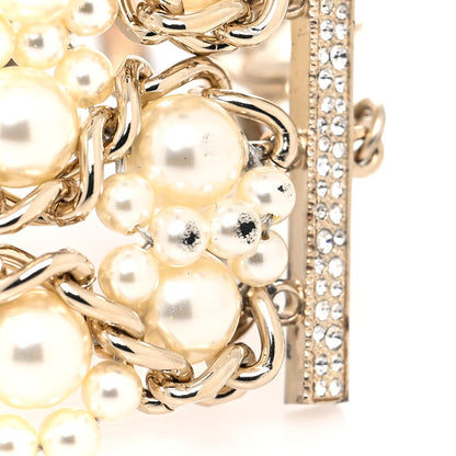 Chanel Crystal Pearl CC Bracelet Gold 8 of 8