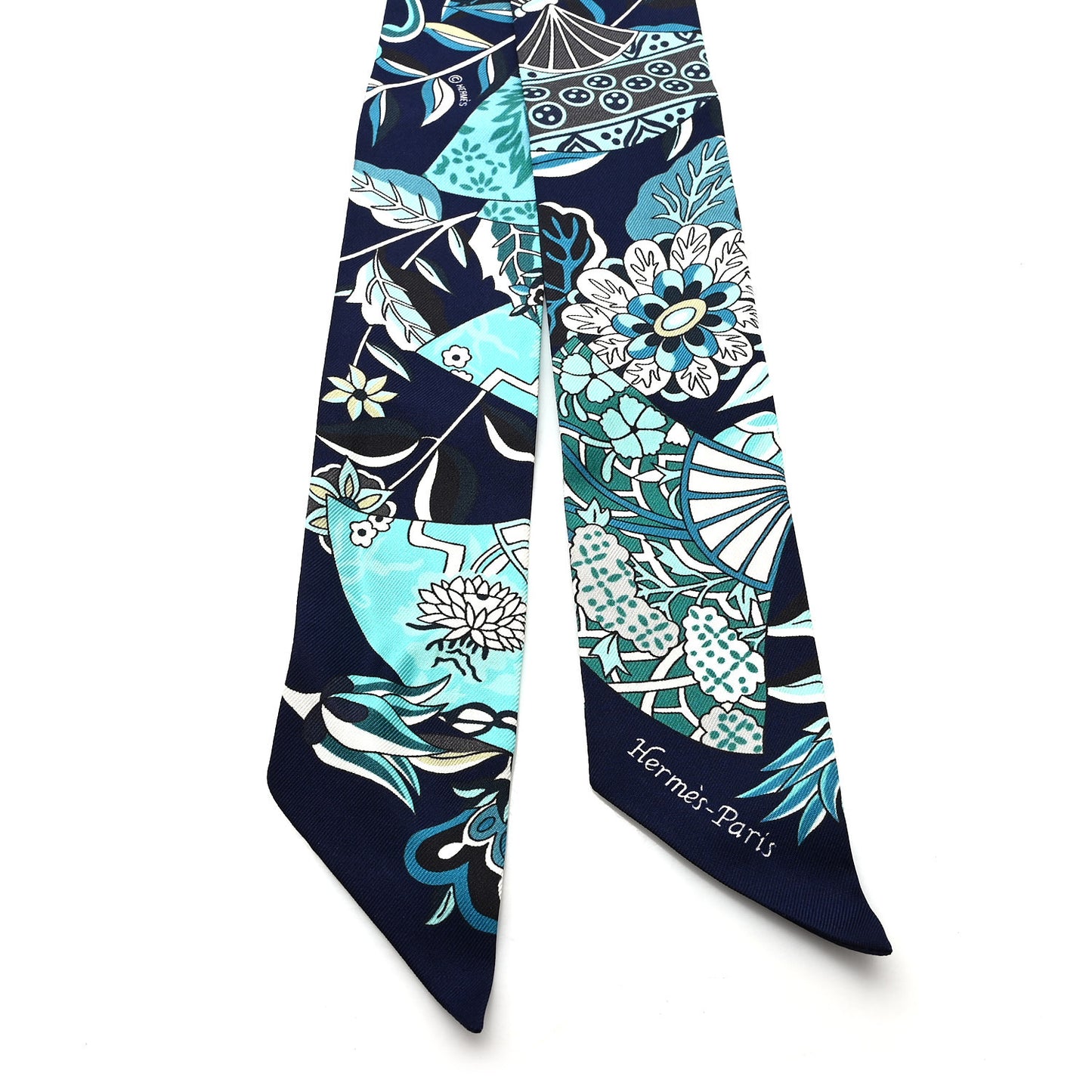 Silk Fleurs et Papillons de Tissus Twilly Bleu