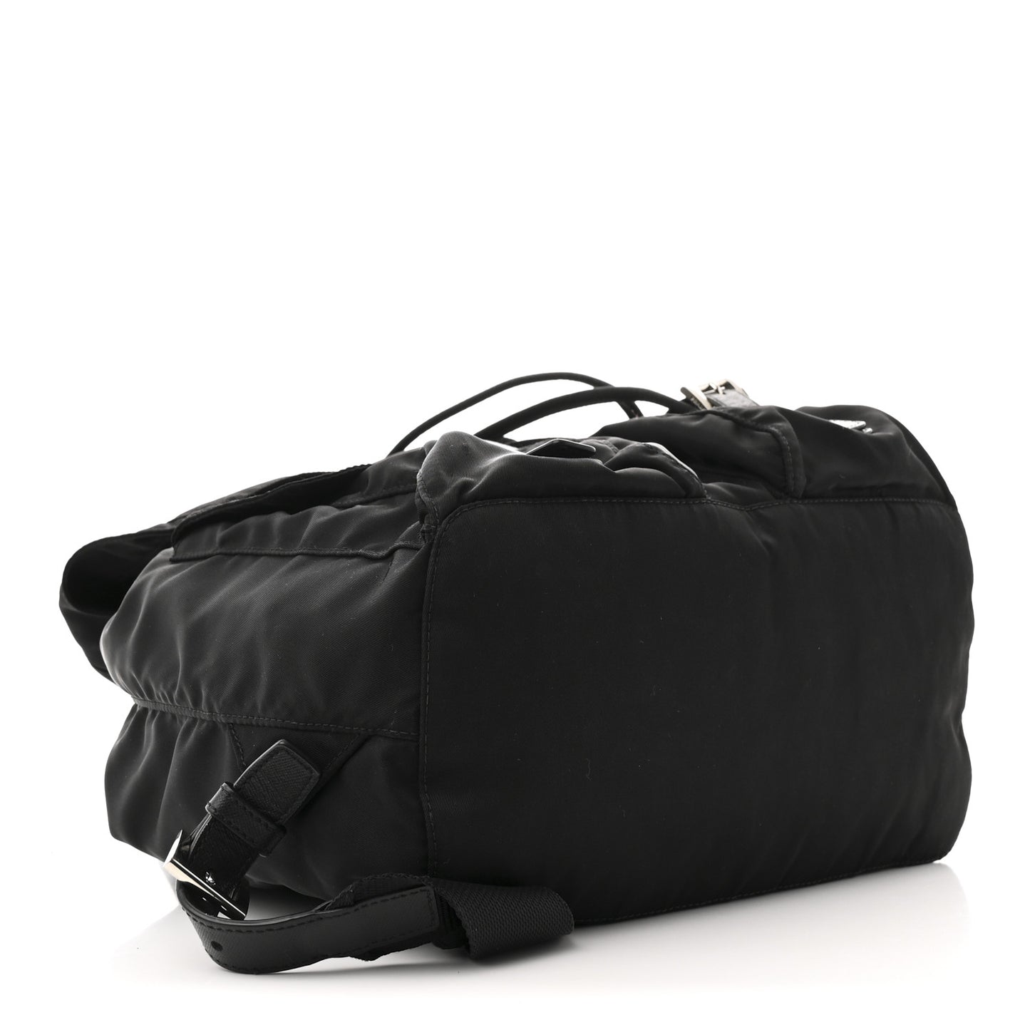 Nylon Vela Saffiano Medium Backpack Black