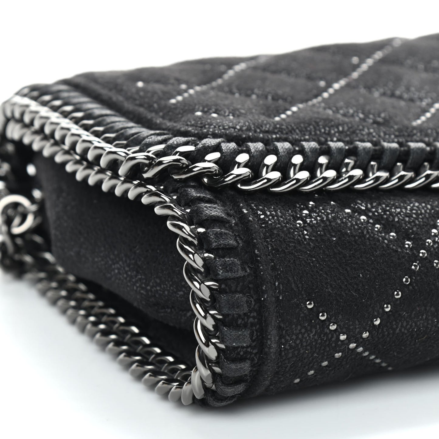 Shaggy Deer Quilted Studded Falabella Crossbody Black