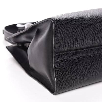 Prada Saffiano Cuir Calfskin Large Monochrome Top Handle Tote Black 6 of 10