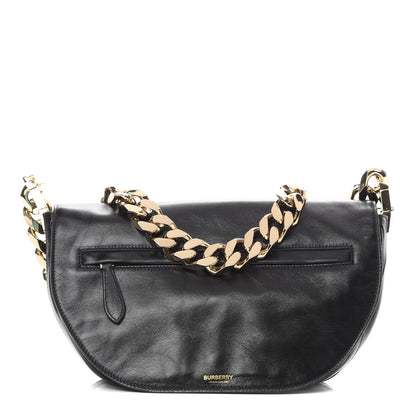 Burberry Lambskin Medium Olympia Chain Shoulder Bag Black 1 of 11
