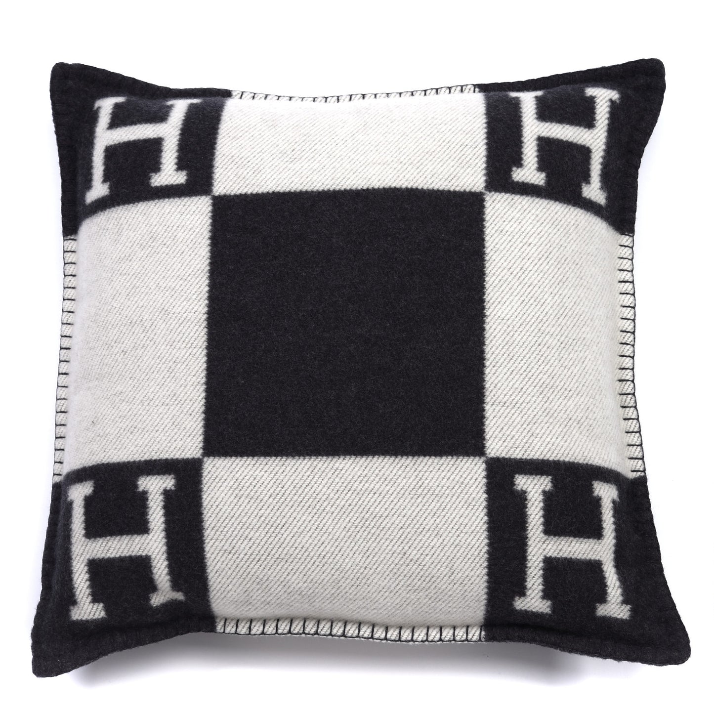 Wool Cashmere Avalon Pillow PM Ecru Gris Fonce