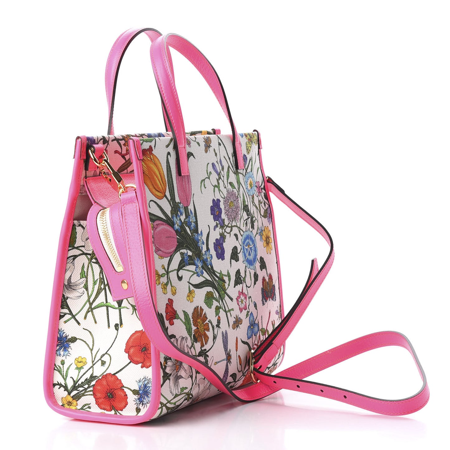 Canvas Medium Flora Tote Fuchsia