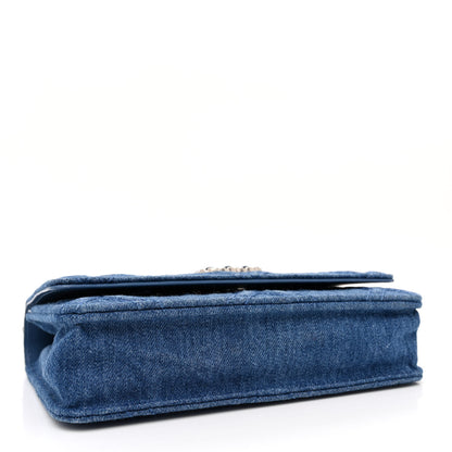 Chanel Denim Quilted Chanel 19 Wallet On Chain WOC Blue 4 of 10