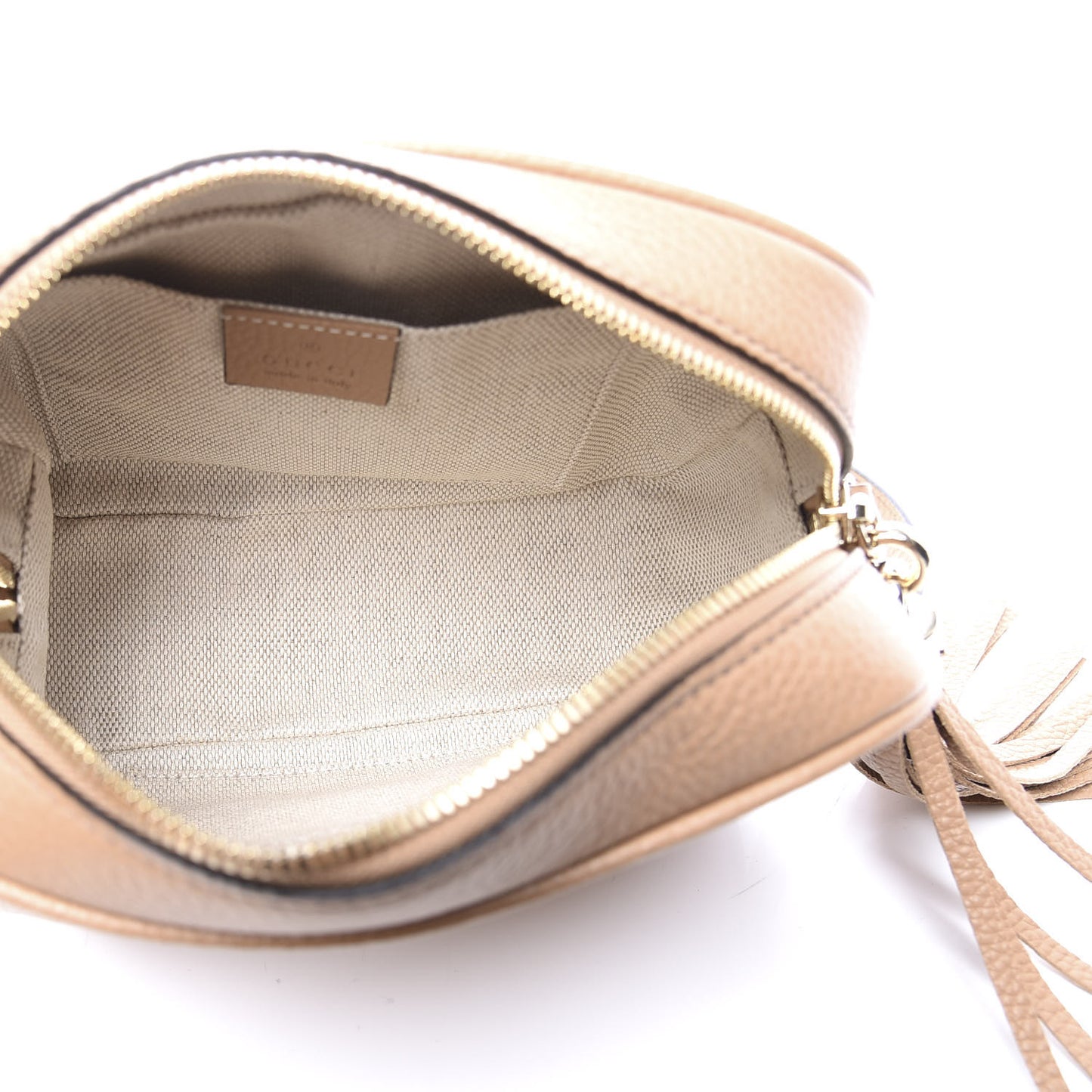 Pebbled Calfskin Small Soho Disco Bag Camelia